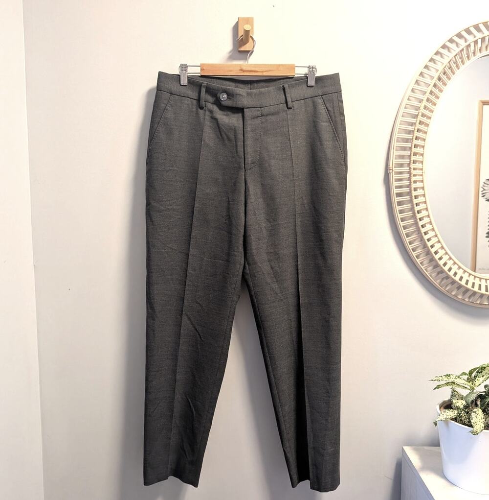 BOSS Hugo Boss C-Hanry Gray Wool Stretch Suit Pants 40 Hemmed to 29"